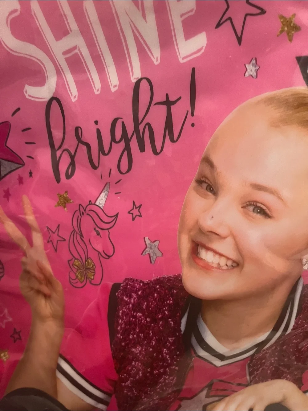 JoJo Siwa Pink Backpack Book Bag School Bag Shine Bright Girls Kids Travel Bag