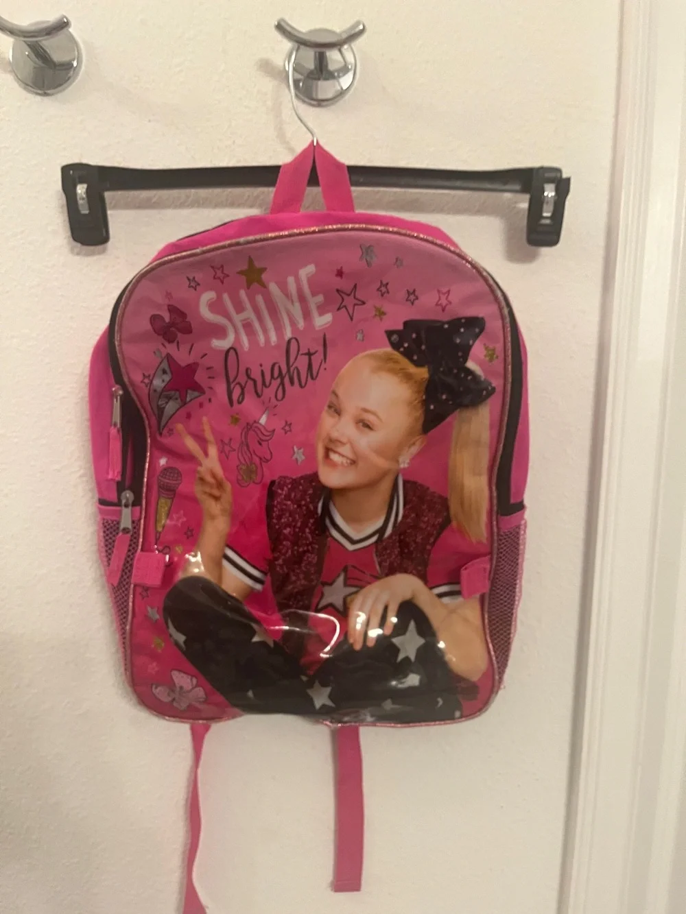 JoJo Siwa Pink Backpack Book Bag School Bag Shine Bright Girls Kids Travel Bag