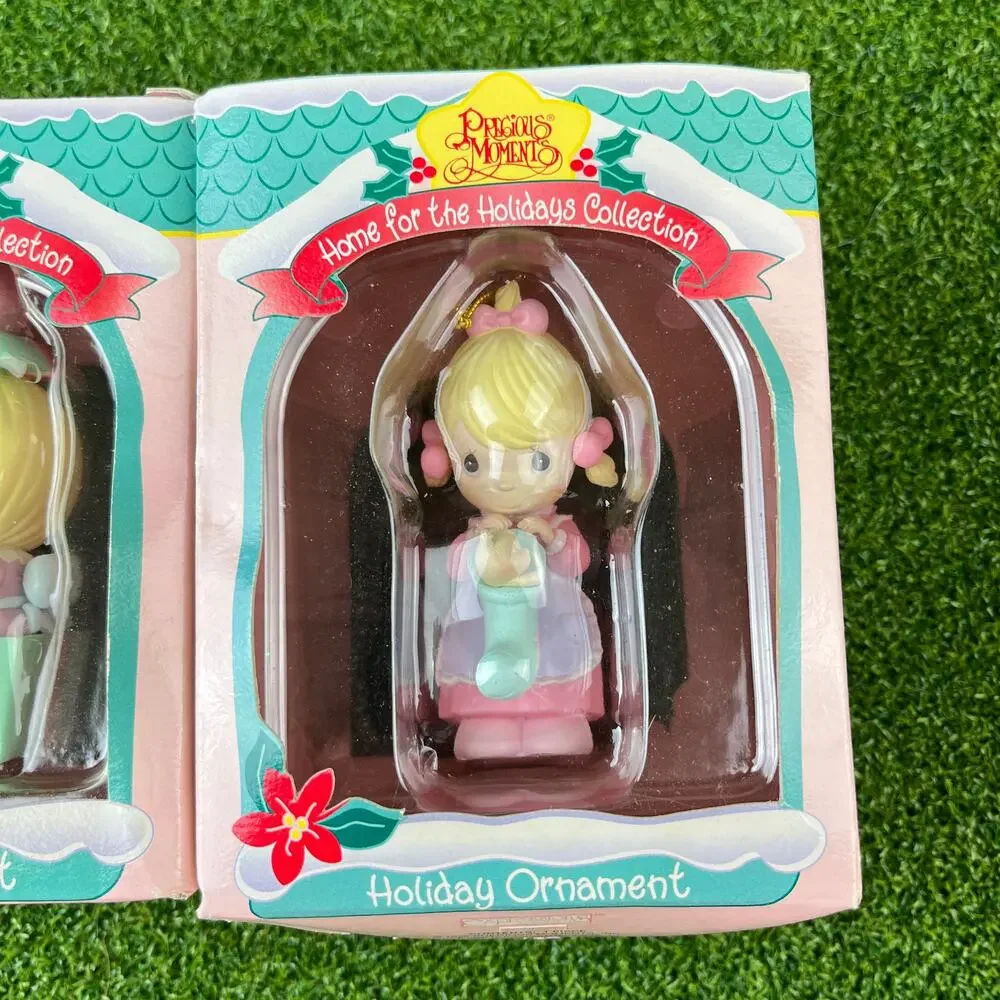 VTG Lot Precious Moments Home for the Holidays Collection Christmas Ornaments