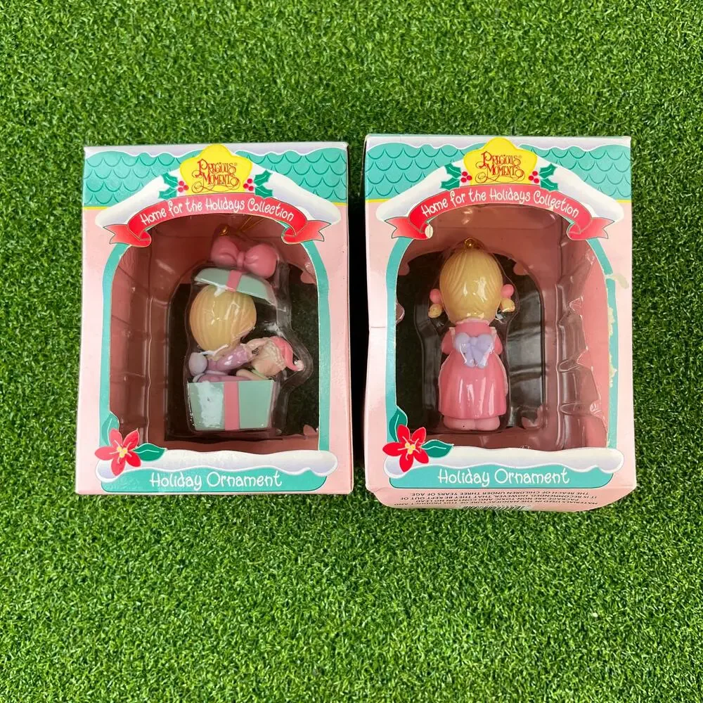 VTG Lot Precious Moments Home for the Holidays Collection Christmas Ornaments