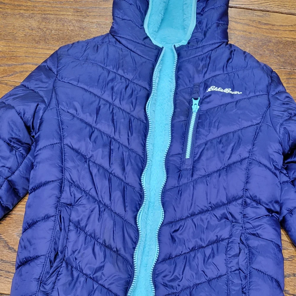 Eddie Bauer Aqua Faux Fur Jacket