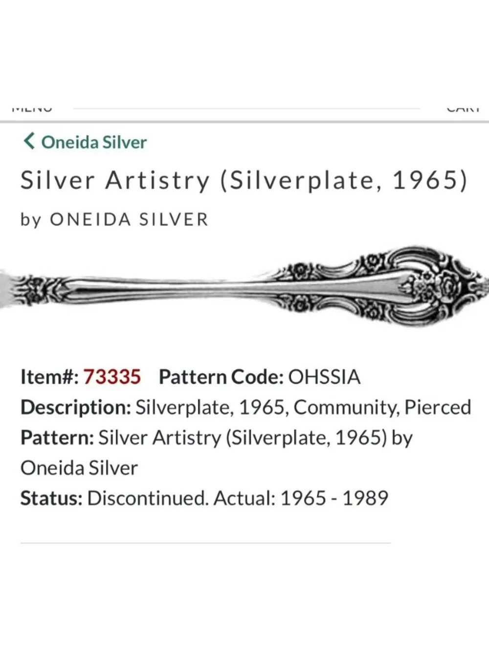 Oneida Silver step back
