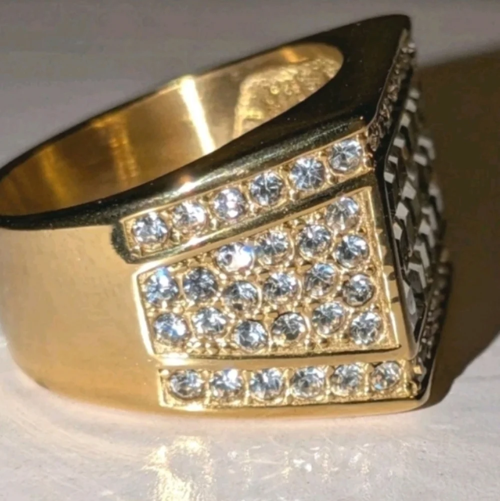 Mens Stainless Steel Hip Hop Ring Size 12