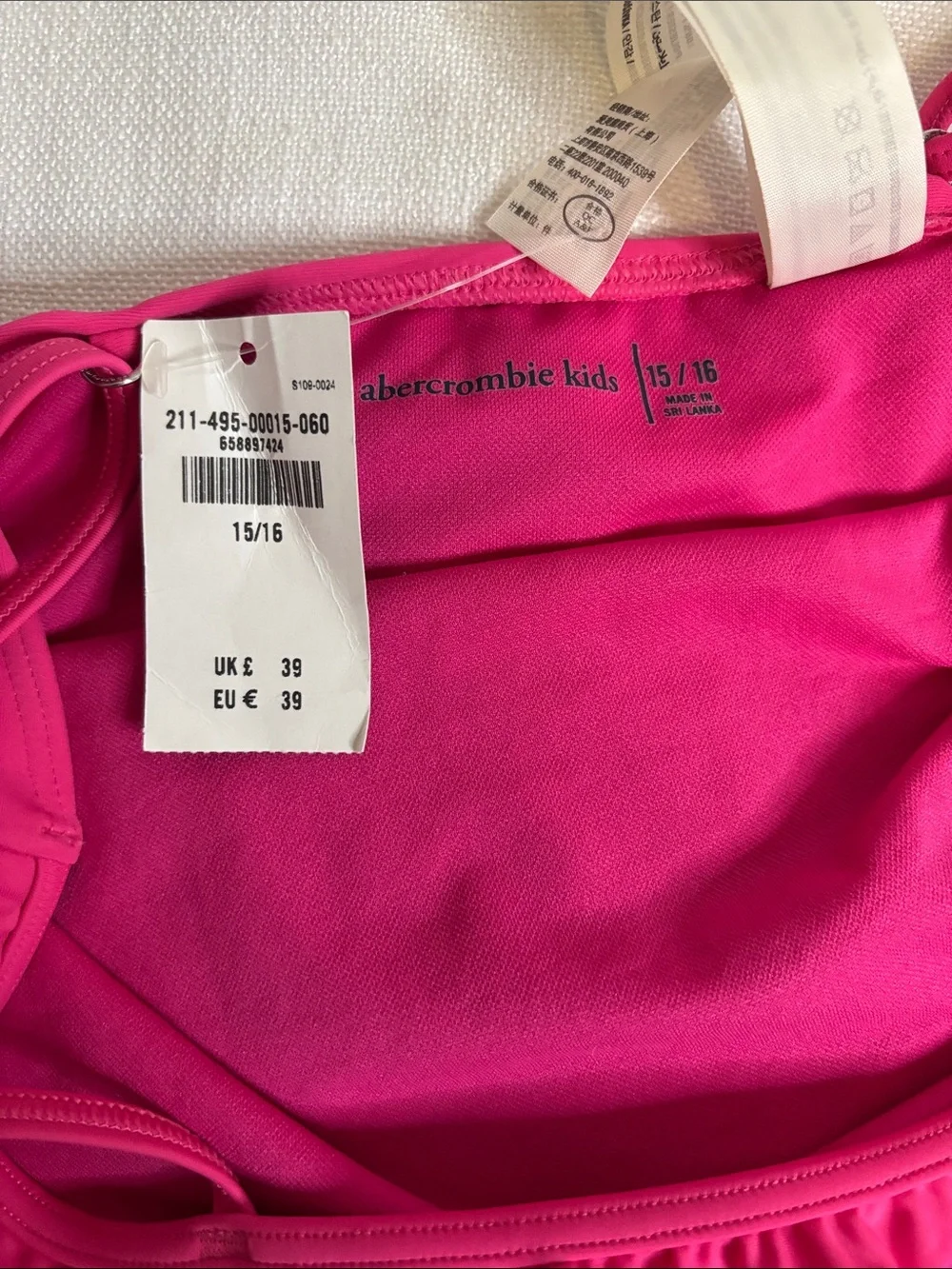 abercrombie kids Fuchsia One-Shoulder Ruffle One-Piece Swimsuit -335sku