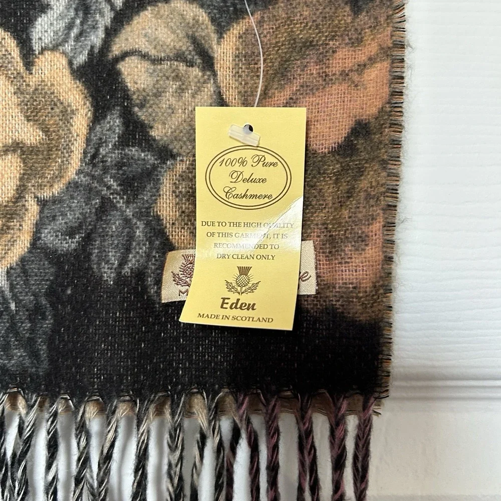 Eden 100% Pure‎ Cashmere Floral Print Scarf