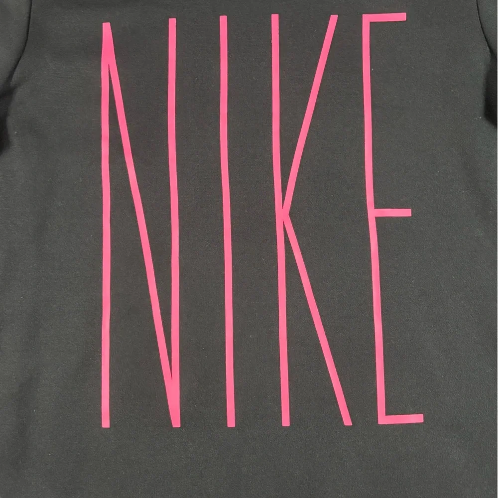 Nike‎ Black Hoodie with Vertical Pink Nike Logo Youth Large