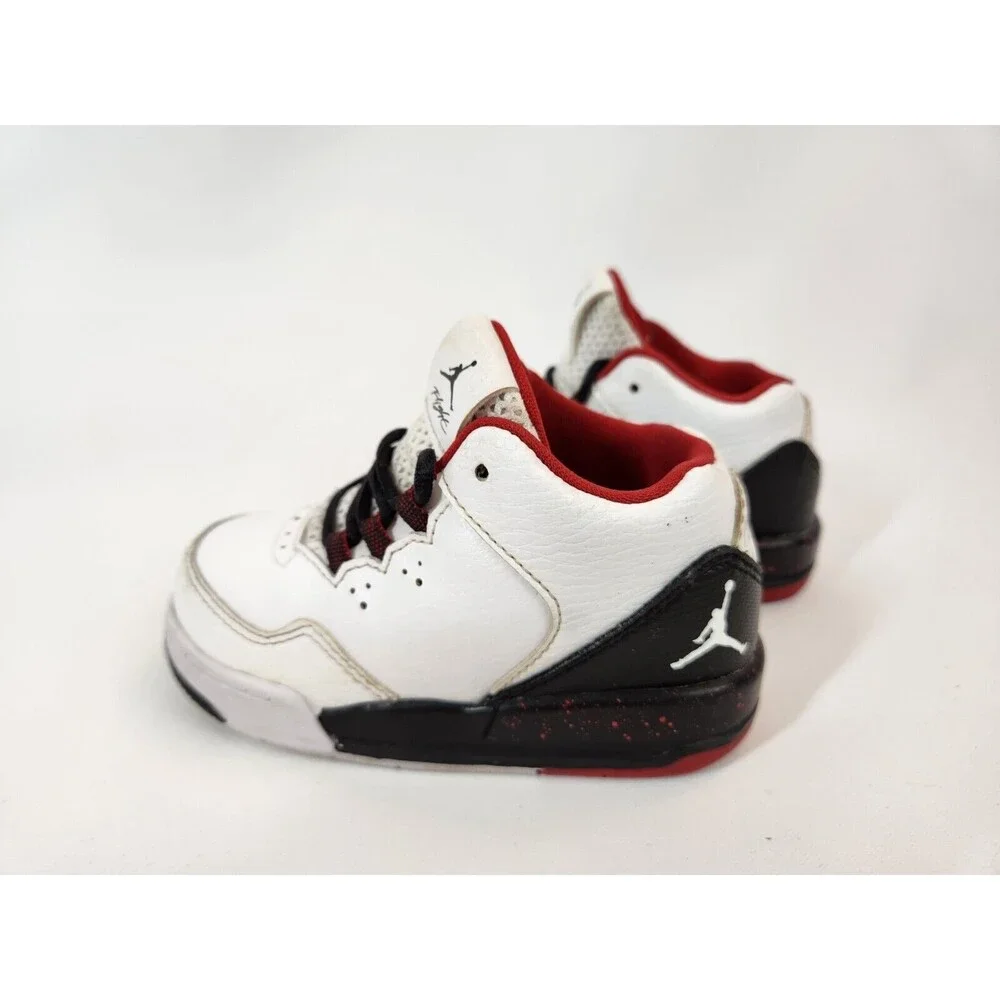Jordan Flight Toddler‎ Sneakers Shoes Size 6C Mid Top Lace Up White Black