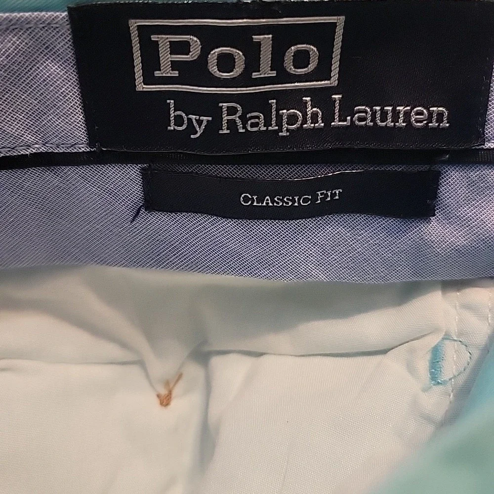 Polo Ralph Lauren Pants Mens 33X27.5 Aqa Blue Chino Cotton Straight‎ Leg Classic