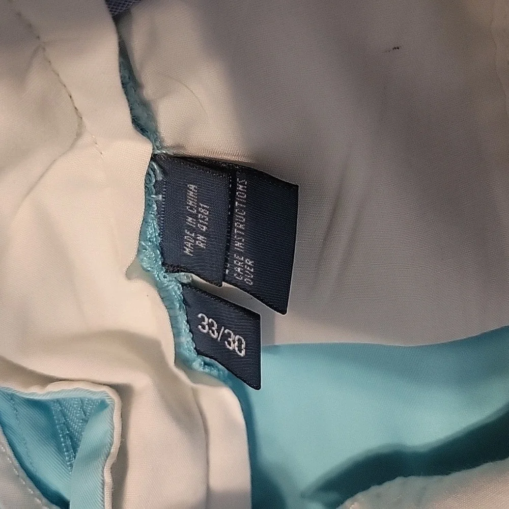 Polo Ralph Lauren Pants Mens 33X27.5 Aqa Blue Chino Cotton Straight‎ Leg Classic