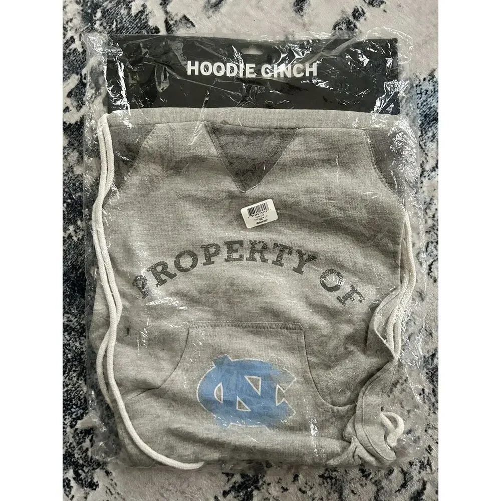 Property Of UNC Chapel‎ Hill Gray Hoodie Cinch Bag NWT