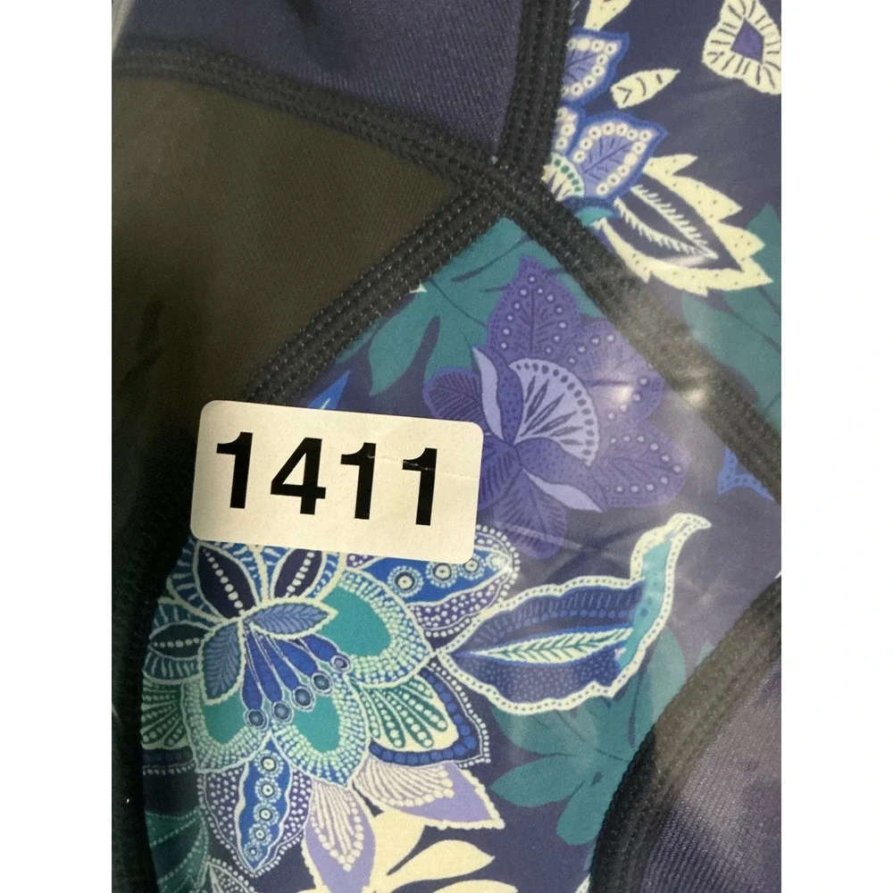XUKER Wetsuit Kids Size 2 Blue Excellent Floral Print 2mm Neoprene Front Zip