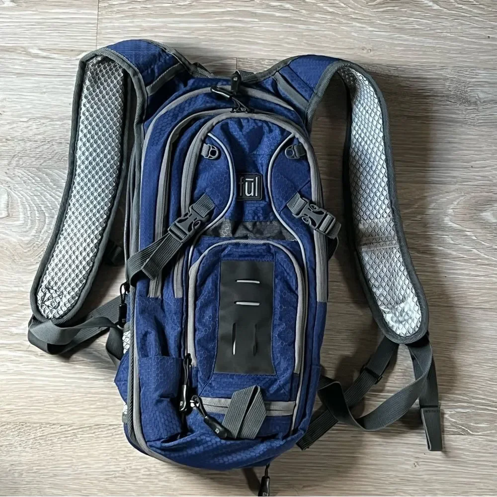 FŪL Day BACKPACK Padded Waterproof Cooler Compartment Multi Pockets Blue
