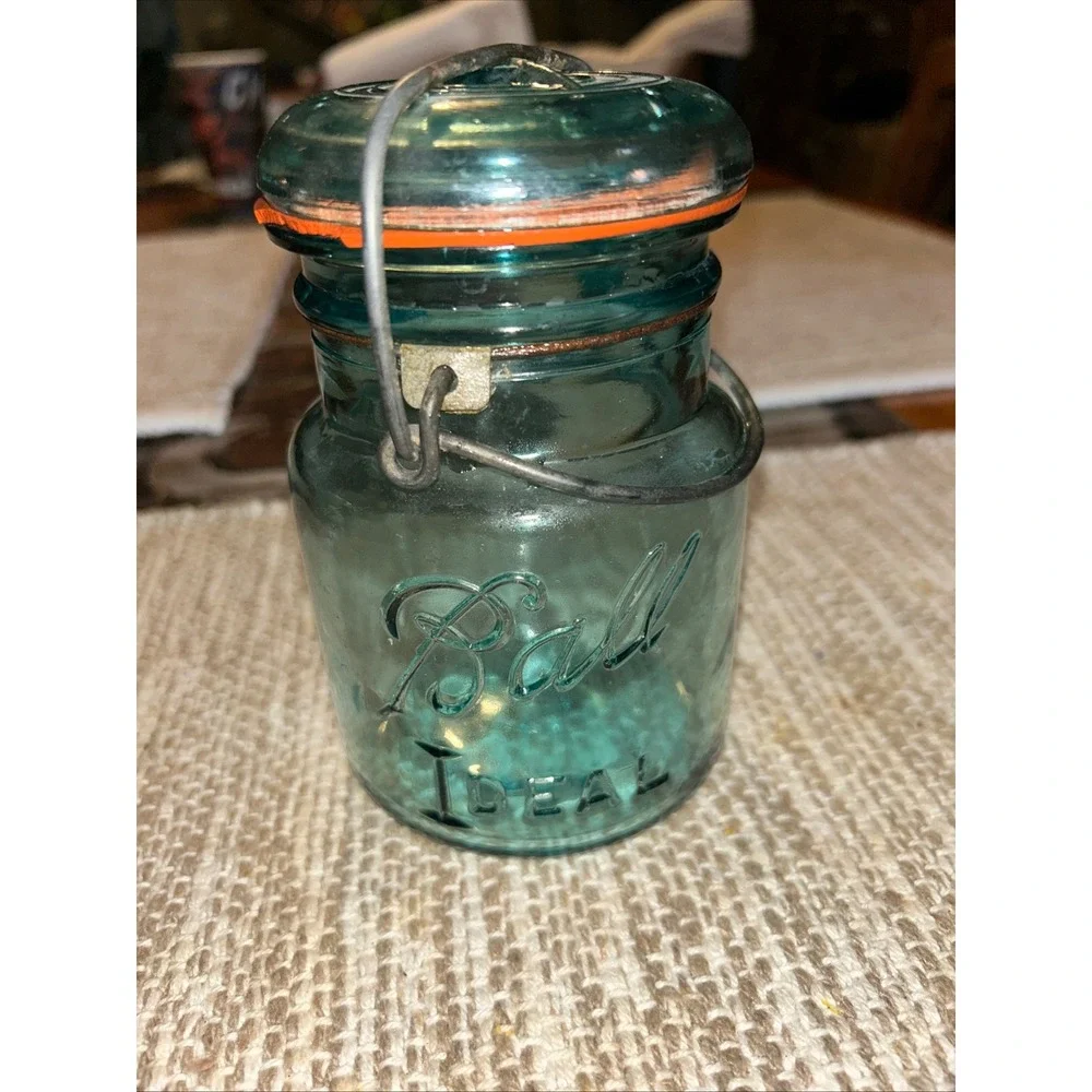 Vintage‎ Ball Ideal Atlas Strong Shoulder Mason Patent 1858 Glass Jars Set of 3