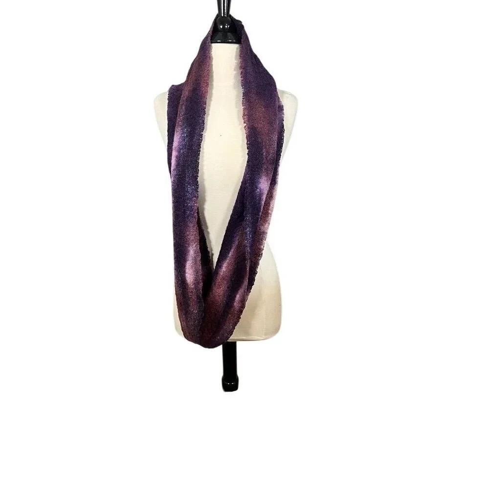 Pure‎ Jill Color Infinity Scarf Purple Cozy Fuzzy Boho Western Preppy Ombre Chic
