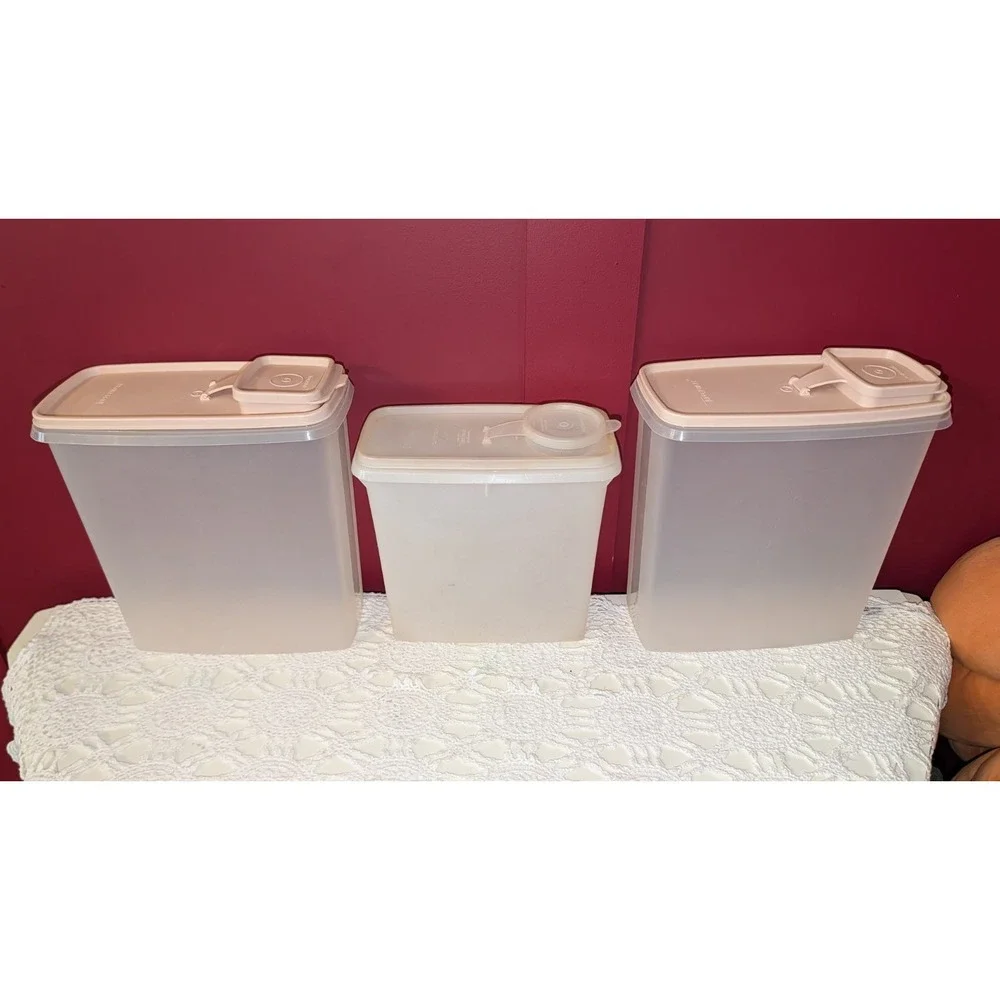 Three Vintage Tupperware Cereal, Keeper Set  1588-7, 469-6, 471-12, 1590-4