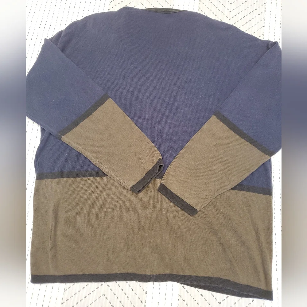Vintage Charpentier Clothiers Colorblock Cardigan Navy Olive Small Boutique