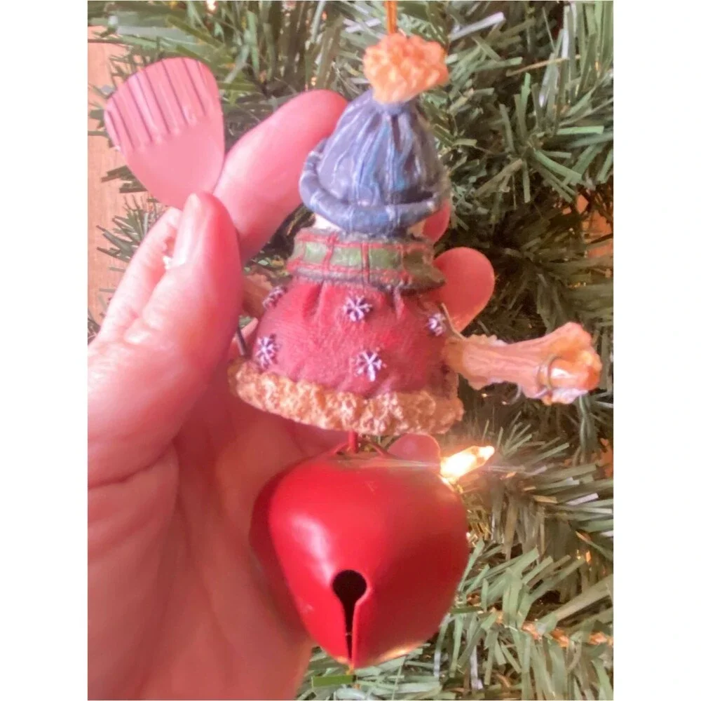 Vintage Ceramic Snowman Ornament Holiday Decor Christmas Tree Ornament Rustic