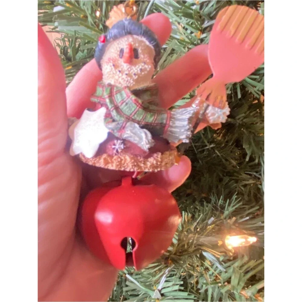 Vintage Ceramic Snowman Ornament Holiday Decor Christmas Tree Ornament Rustic