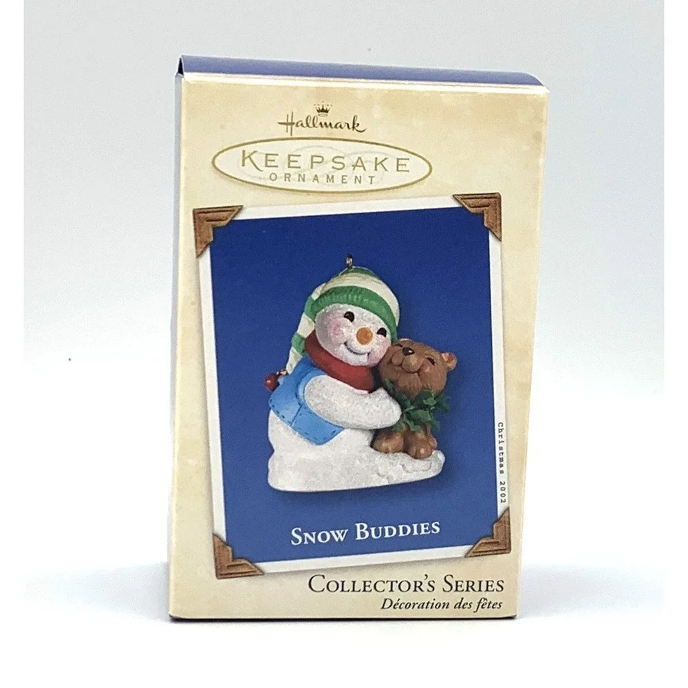 2002‎ Snow Buddies Hallmark Keepsake Ornament Snowman with Bear Cub #5 in Series