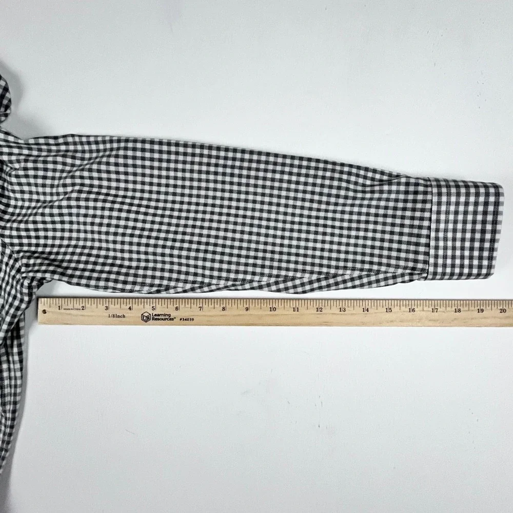 Banana‎ Republic Mens Large Slim Fit Wrinkle Resistant Gingham Button Down Shirt