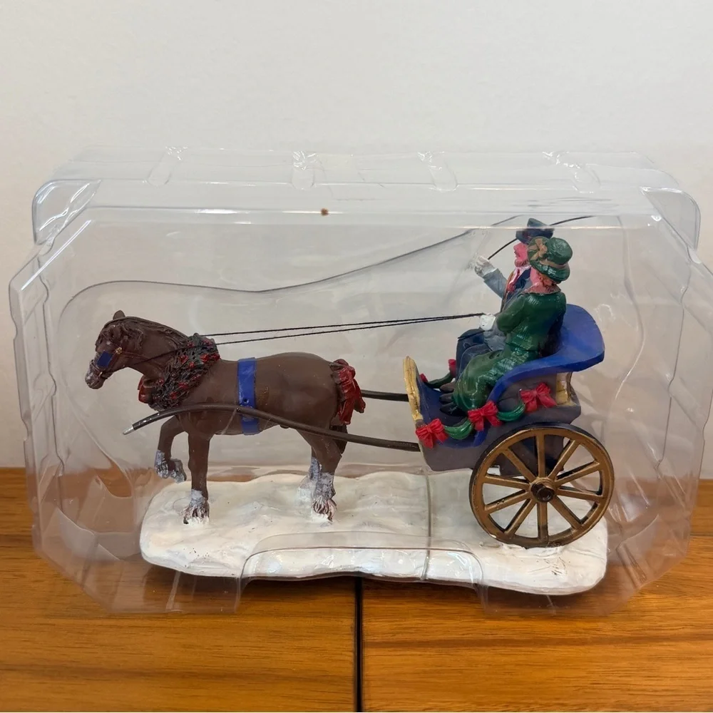 2006 Lemax Buggy ride Courting Carriage Horse Table Accent Christmas Open Box