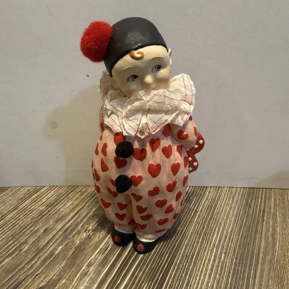 RARE Bethany Lowe Mary‎ Engelbreit Paper Mache figurine SWEET VALENTINE CLOWN