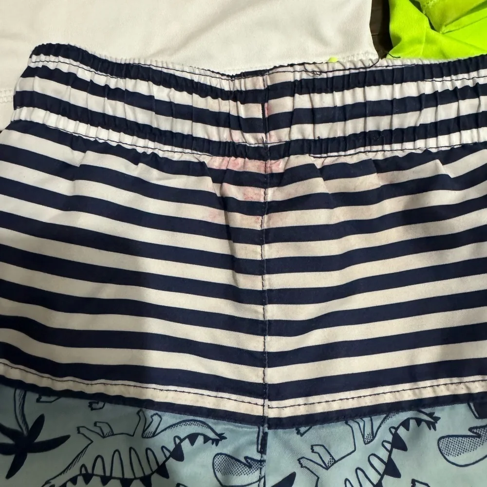 Kids Long Sleeve Shirts and Dinosaur Swim Shorts Set