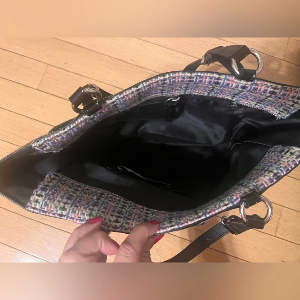 Vintage Y2K Coach Tweed‎ Shoulder Bag Purse Tote