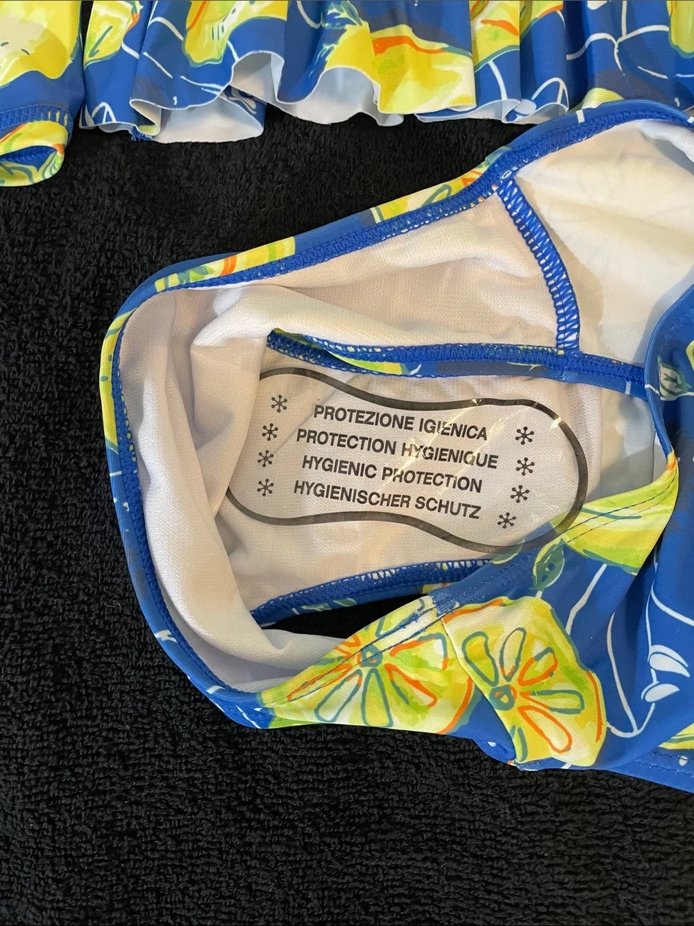 Kids Blue Lemon Print Long-Sleeve Swim Set new