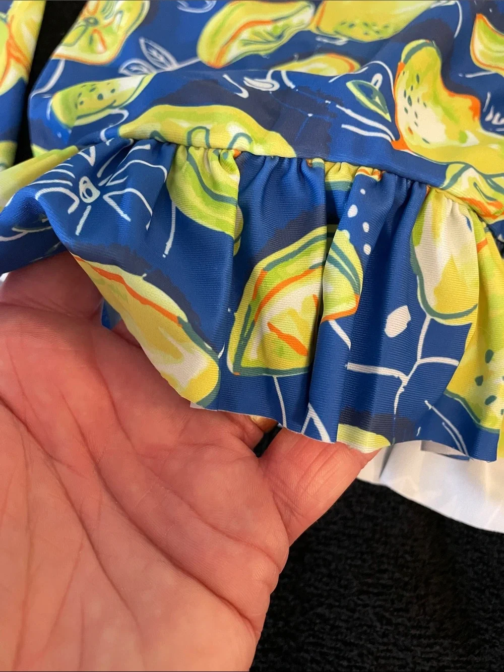 Kids Blue Lemon Print Long-Sleeve Swim Set new