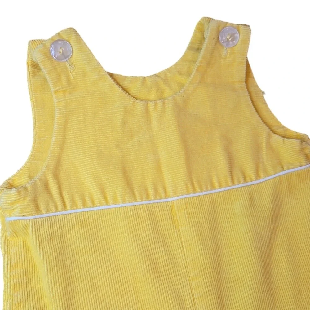 Magic Years Vintage Baby Infant Yellow Corduroy Sleeveless Romper 12-18Mo‎