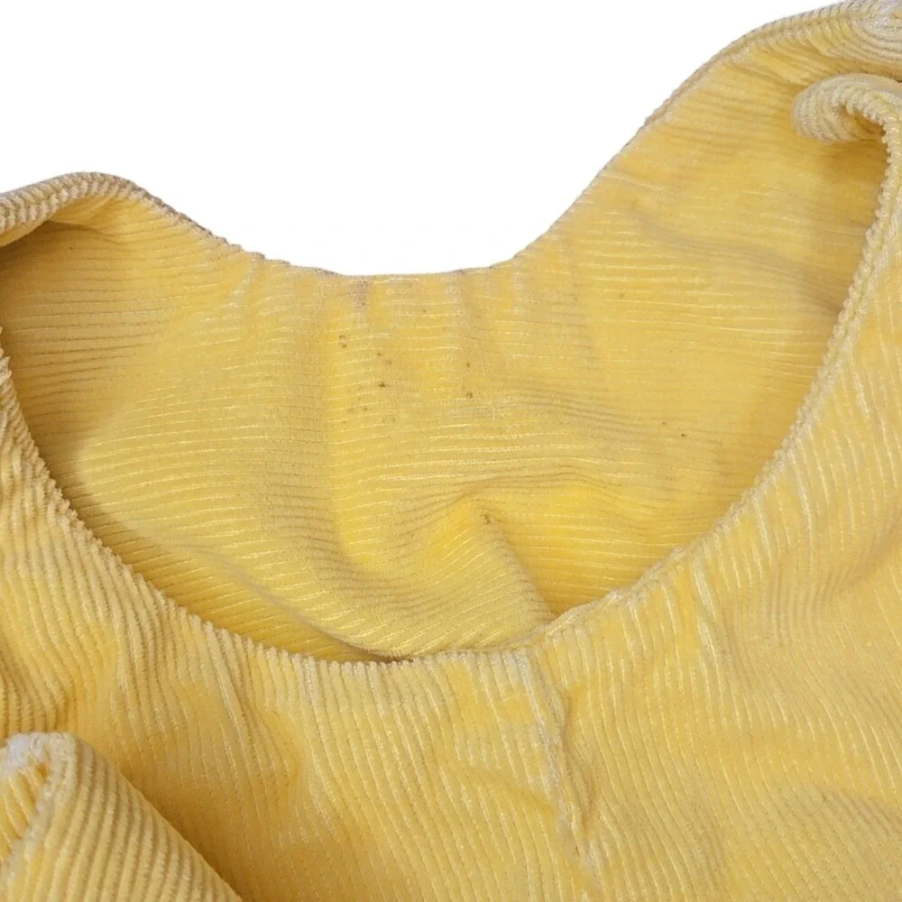 Magic Years Vintage Baby Infant Yellow Corduroy Sleeveless Romper 12-18Mo‎