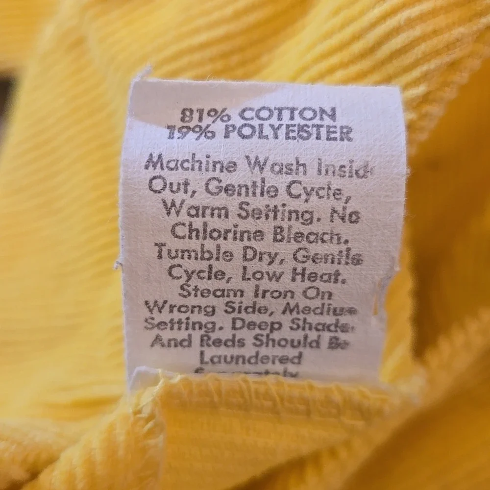 Magic Years Vintage Baby Infant Yellow Corduroy Sleeveless Romper 12-18Mo‎