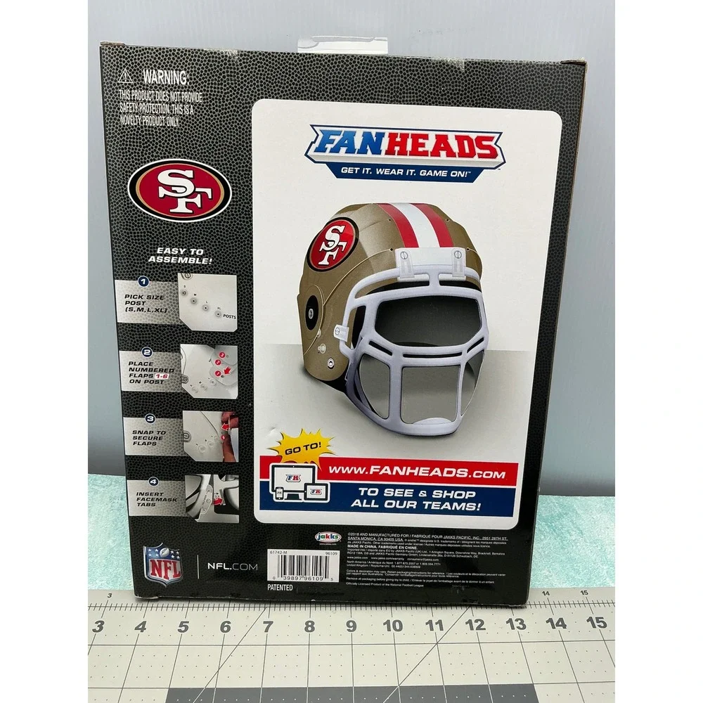 NFL San‎ Francisco 49ers Fanheads Helmet Adjustable Size Game Tailgate Party