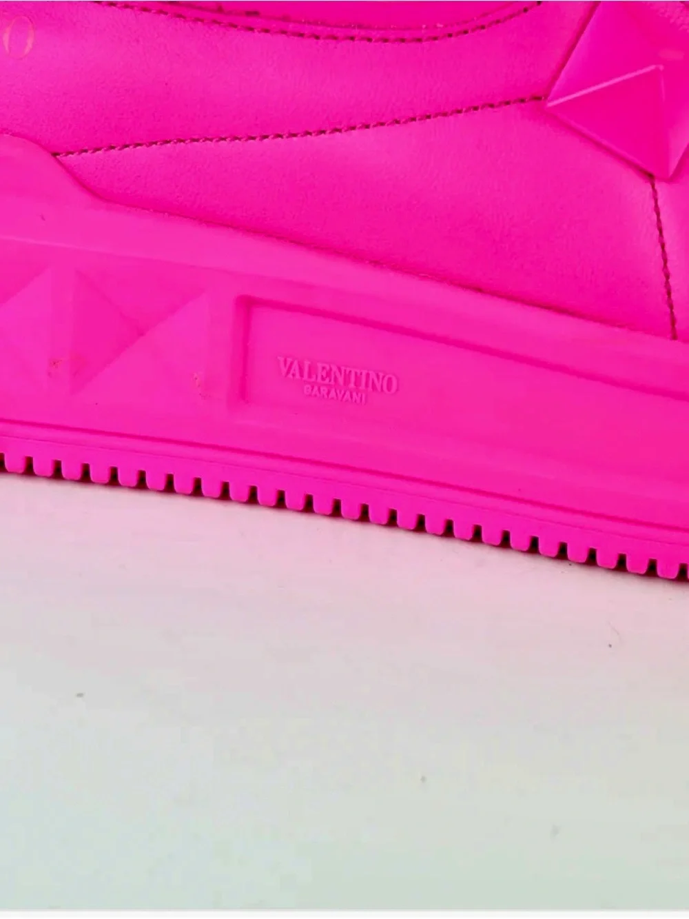 Valentino Garavani Neon Pink Lace-Up Sneakers