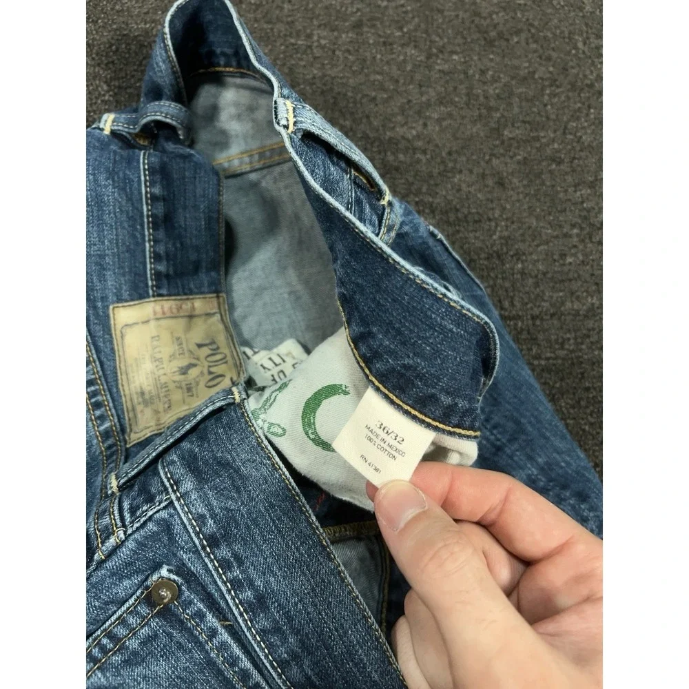 Polo Ralph Lauren Jeans Mens‎ 36x32 (Fits 37x33) Blue 018 Slim Straight Denim