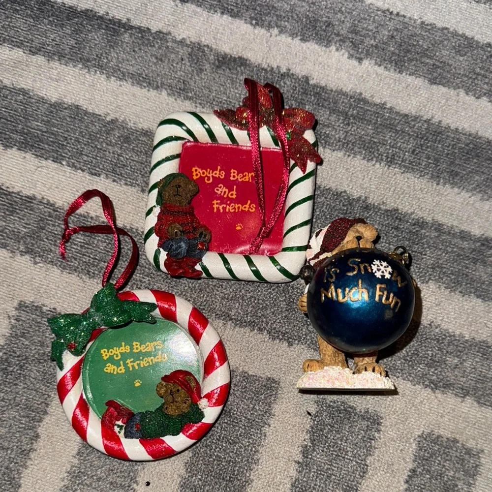 Boyd’s Bears Holiday Ornaments x3, New‎ in box