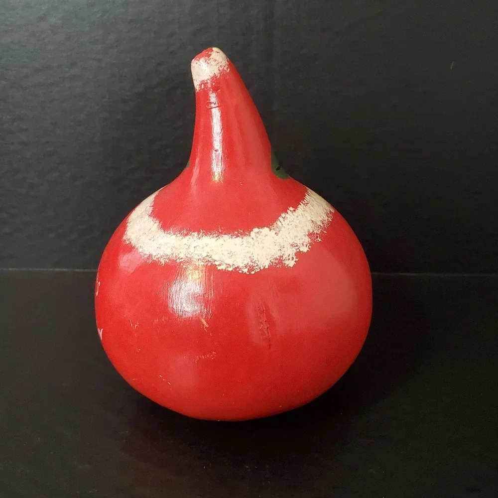 Vintage Handpainted Santa Claus‎ Gourd Christmas Decor Signed Hunn's 7
