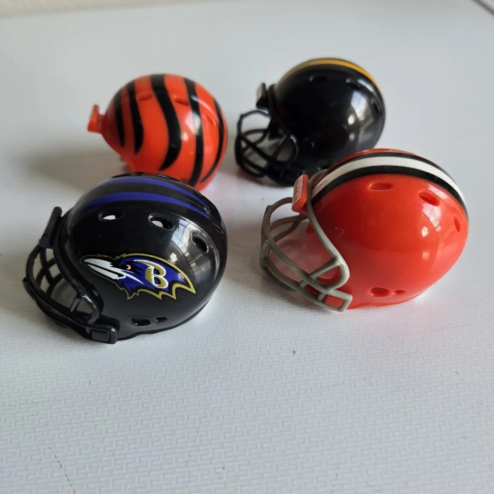 4 NFL Riddell Pocket Pro Helmet‎ Lot AFC North Mini Football Vintage 1.5