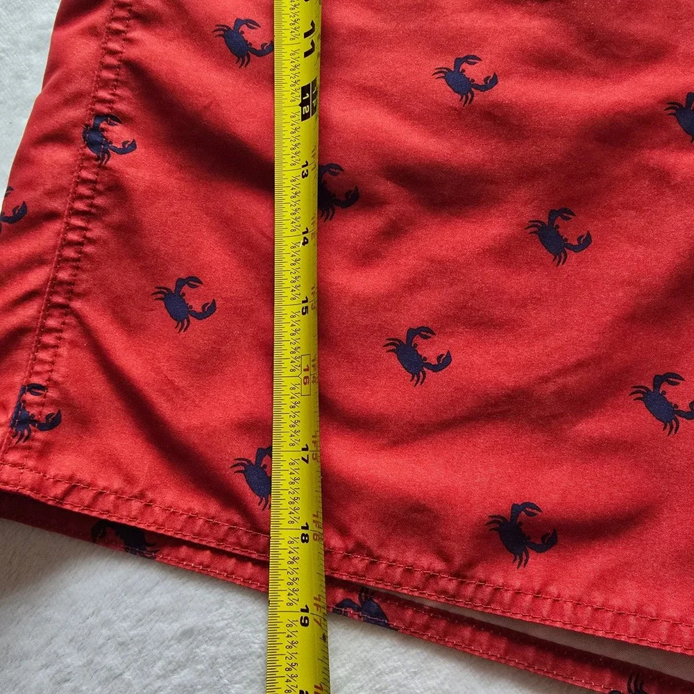 Brooks Brothers Mens XL Red Crab Print Swim Trunks Mesh Lined Board‎ Shorts