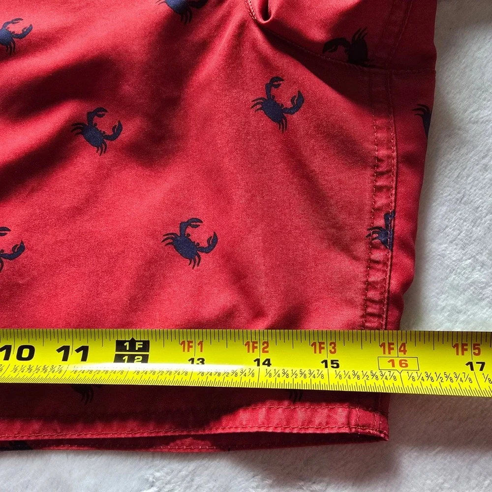 Brooks Brothers Mens XL Red Crab Print Swim Trunks Mesh Lined Board‎ Shorts
