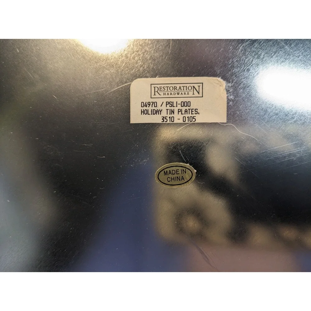 Restoration‎ Hardware 2 Collectible Christmas Charger Plates Winter Sleigh 2003