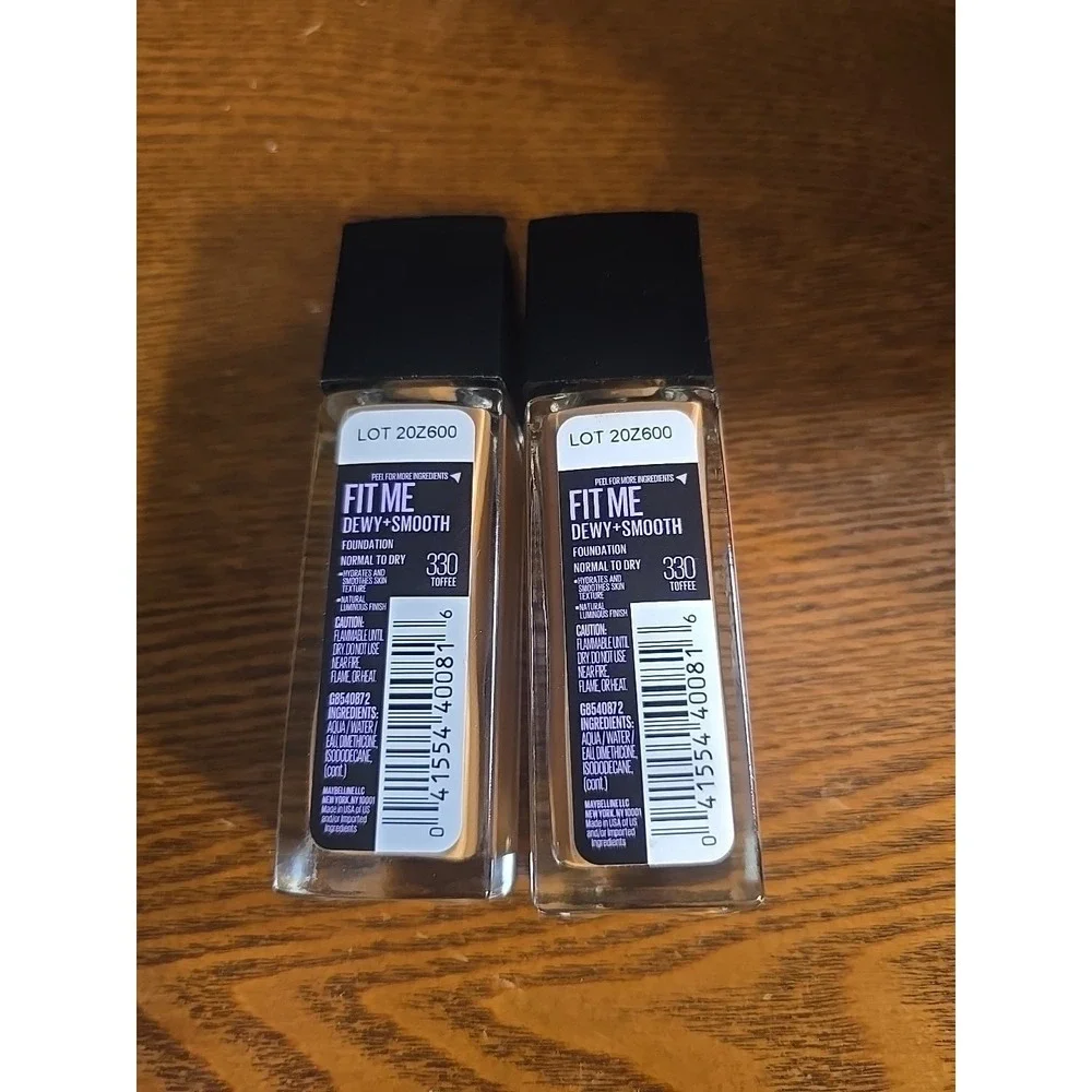 2 Pack: Maybelline Dewy & Smooth Fit Me Liquid Foundation *330 Toffee*‎ (NN3442)