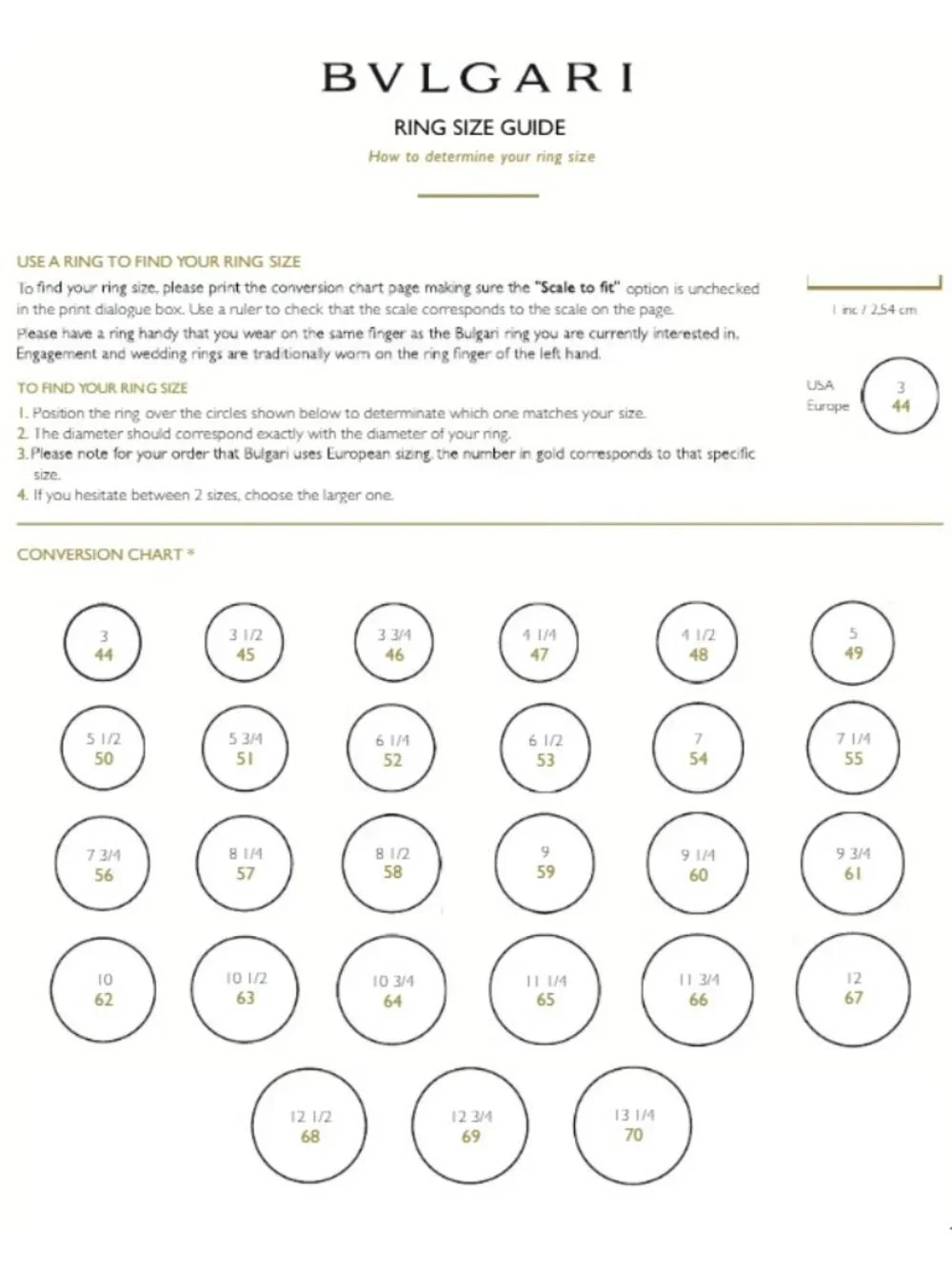 BVLGARI width by no