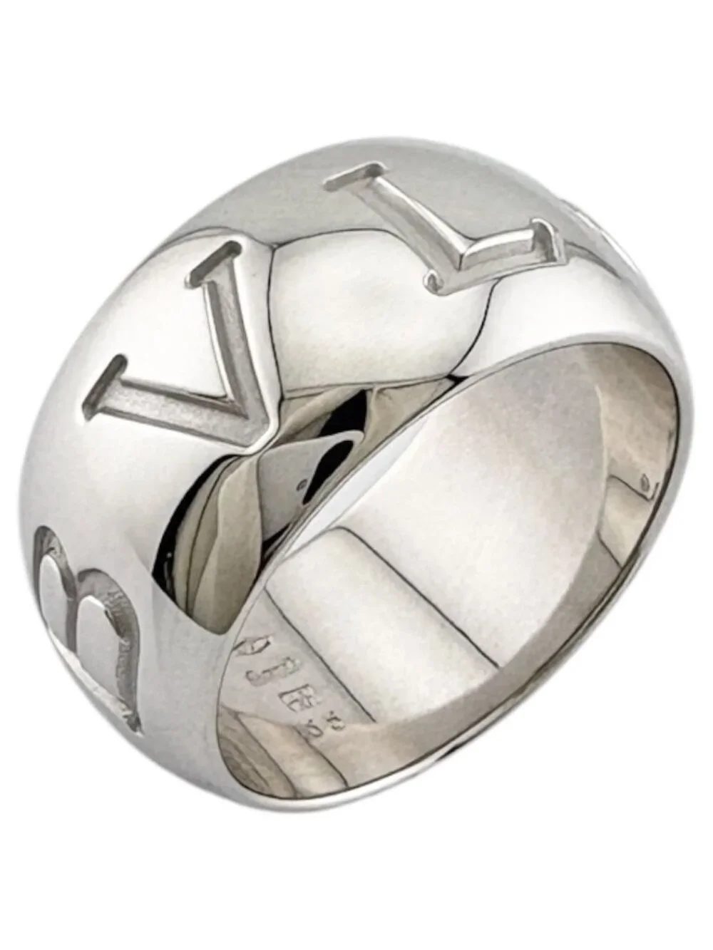 Bvlgari Mono Logo Ring No 14 18k White Gold