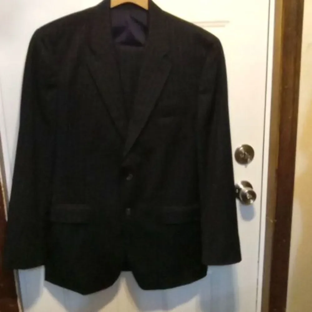 Lauren by Ralph Lauren Wool Pinstripe Suit Navy Blue Size 44‎
