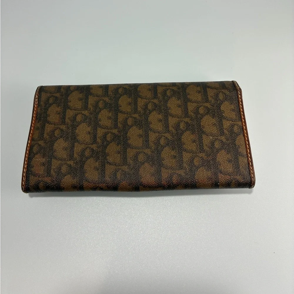 Christian Dior Romantique Trotter Heart Long Wallet Brown