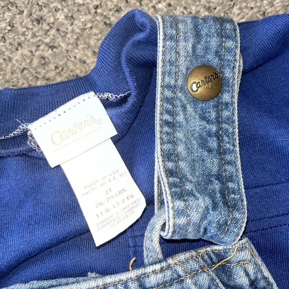 Vintage 1980's Carters Overalls And T Shirt. 24‎ Months, 2T. Denim outfit