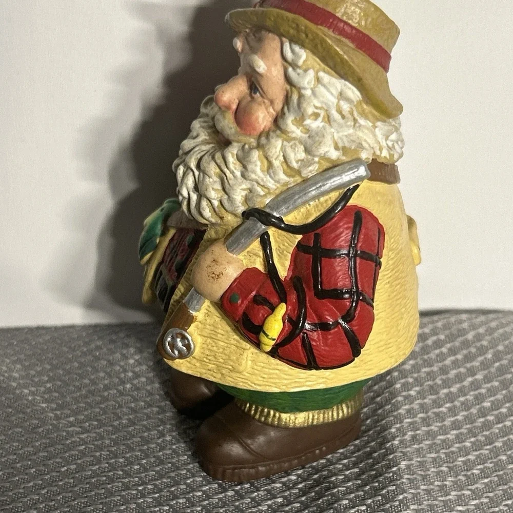 Santa Claus Fisherman Fishing‎ Resin Christmas Ornament 4