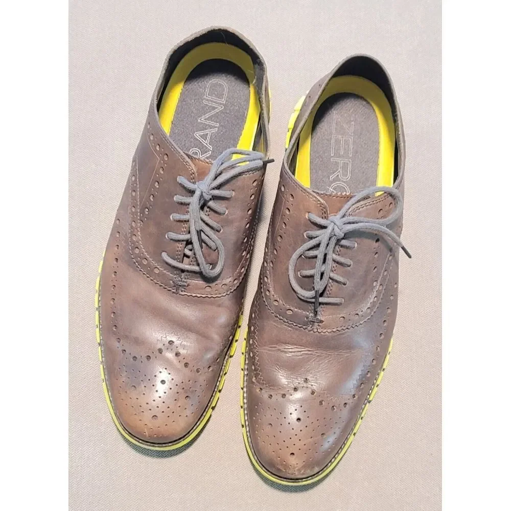 Cole Haan Men's‎ ZeroGrand Brown Wingtip Oxfords Sneakers Shoes Size 12 M